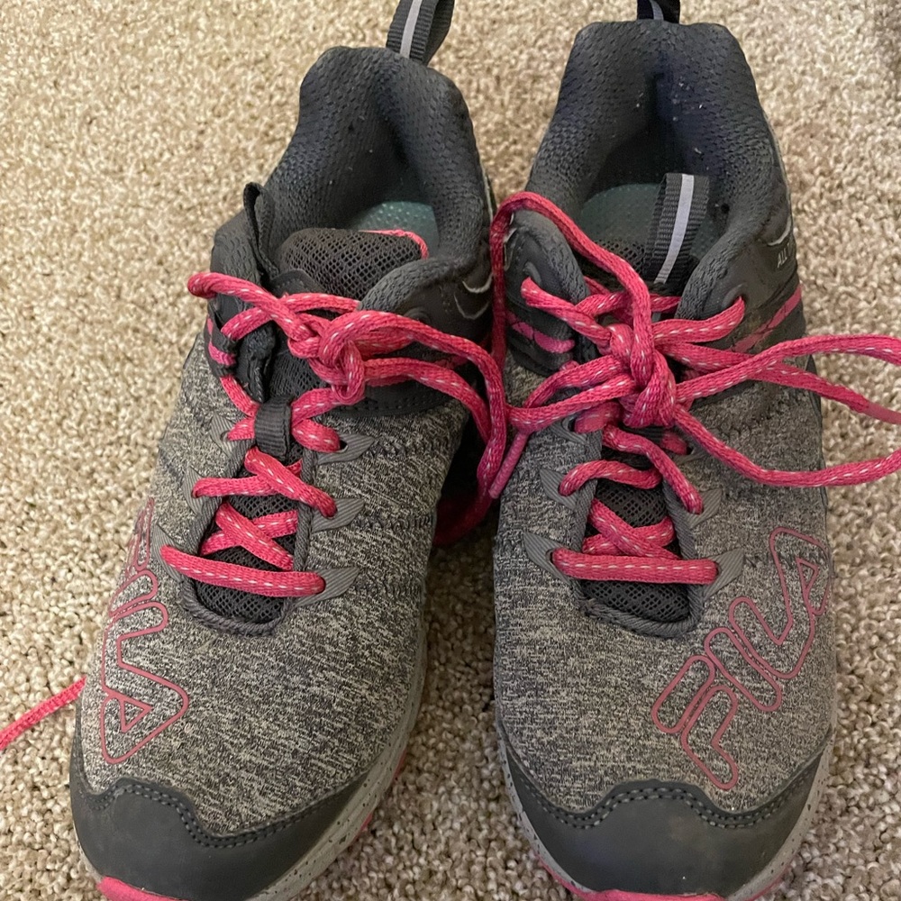 Fila Shoes mostly grey with a hint of pink